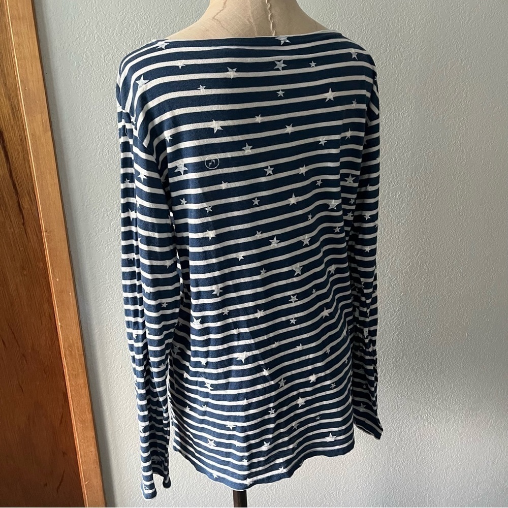 UNIFORM EXPERIMENT x FRAGMENT sz 2 M Long Sleeve Striped Blue Boatneck T… - Picture 7 of 10